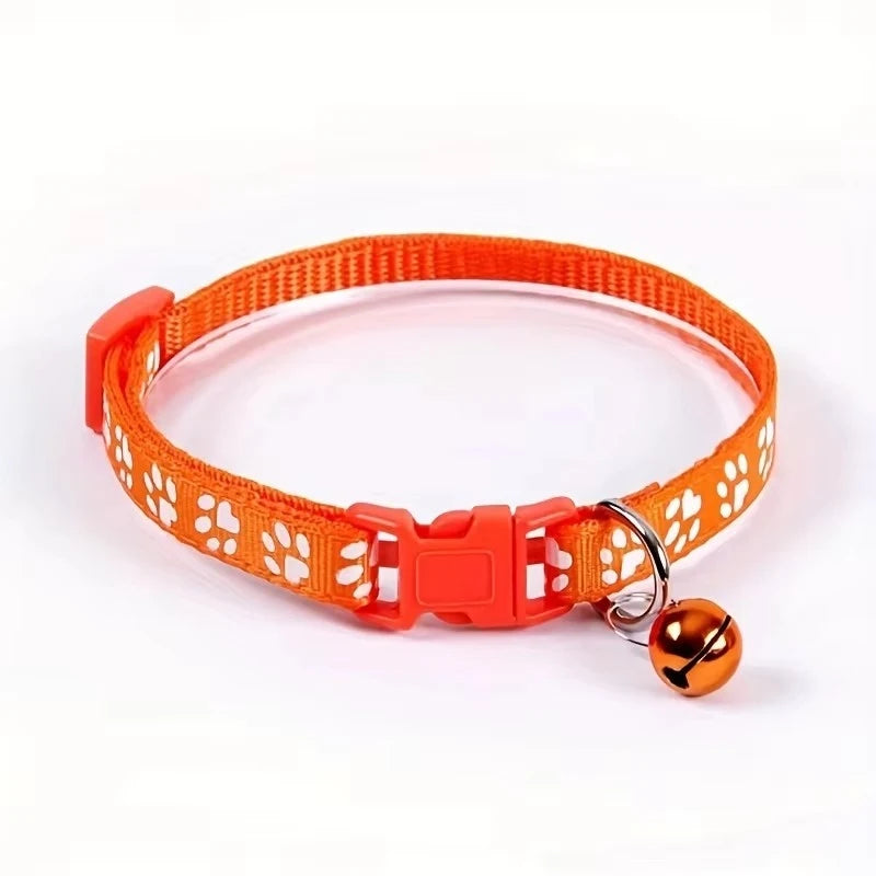Colorful Pattern Cat Collar With Bell Adjustable For Cats