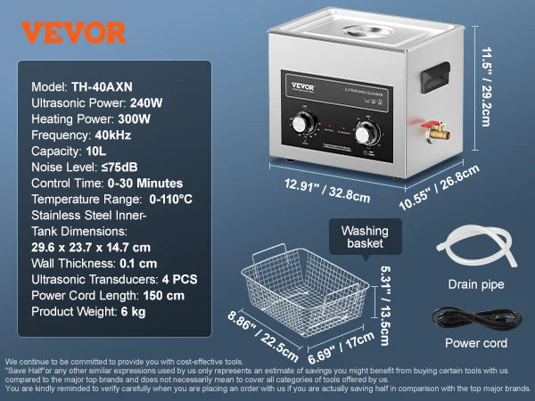 Succebuy Ultrasonic Cleaner With Timer And Heater