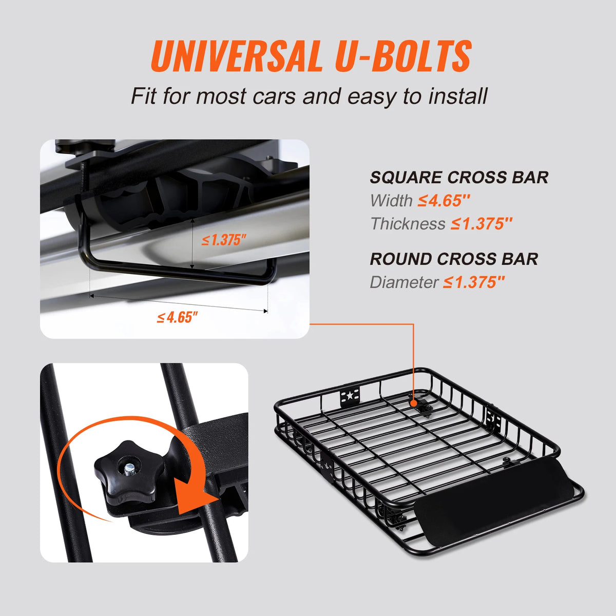 SucceBuy Heavy Duty Roof Rack Cargo Basket For Cars