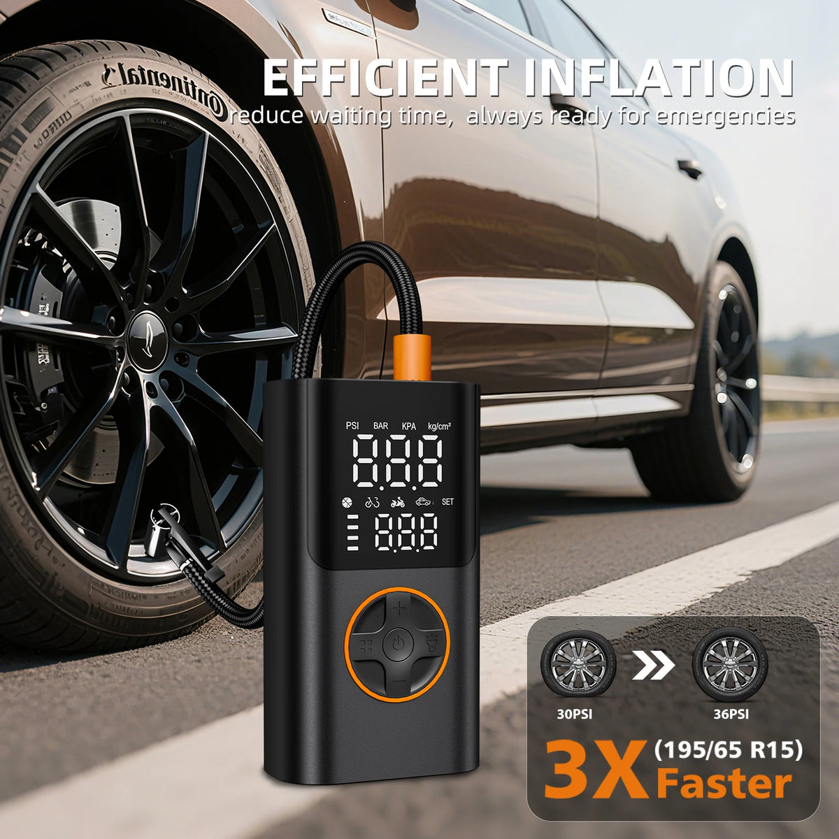 Chpownik Cordless Tire Inflator With Digital Display LED Light