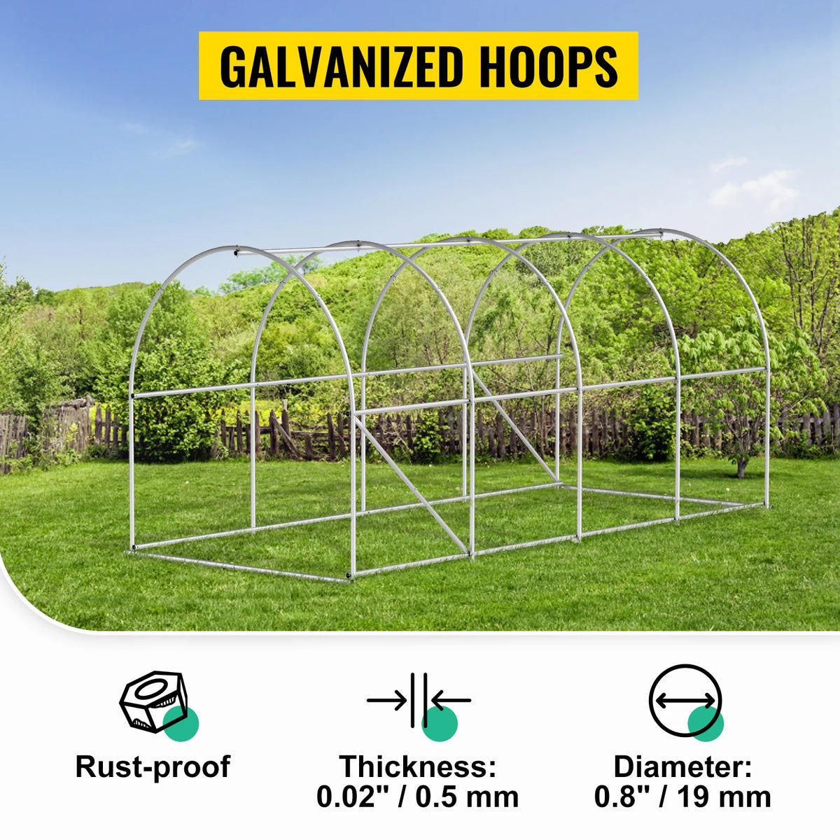 SucceBuy Walk In Tunnel Greenhouse Galvanized Frame Waterproof Cover Garden