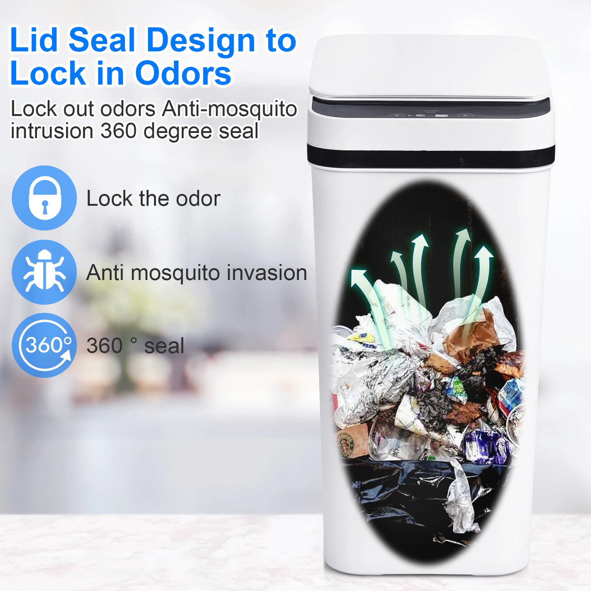 Automatic Touchless Motion Sensor Trash Cans Bathroom Bedroom Office
