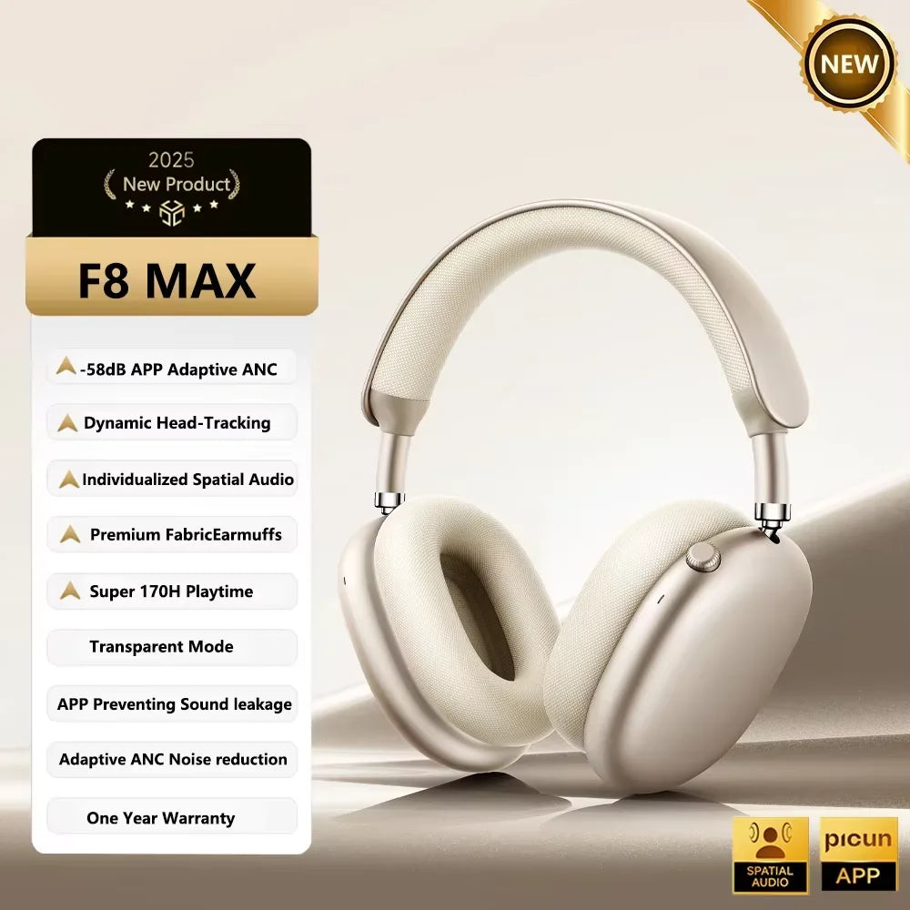 Picun F8 Pro Wireless ANC Headphones Featuring Immersive Spatial Audio