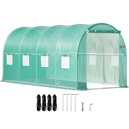 SucceBuy Walk In Tunnel Greenhouse Galvanized Frame Waterproof Cover Garden
