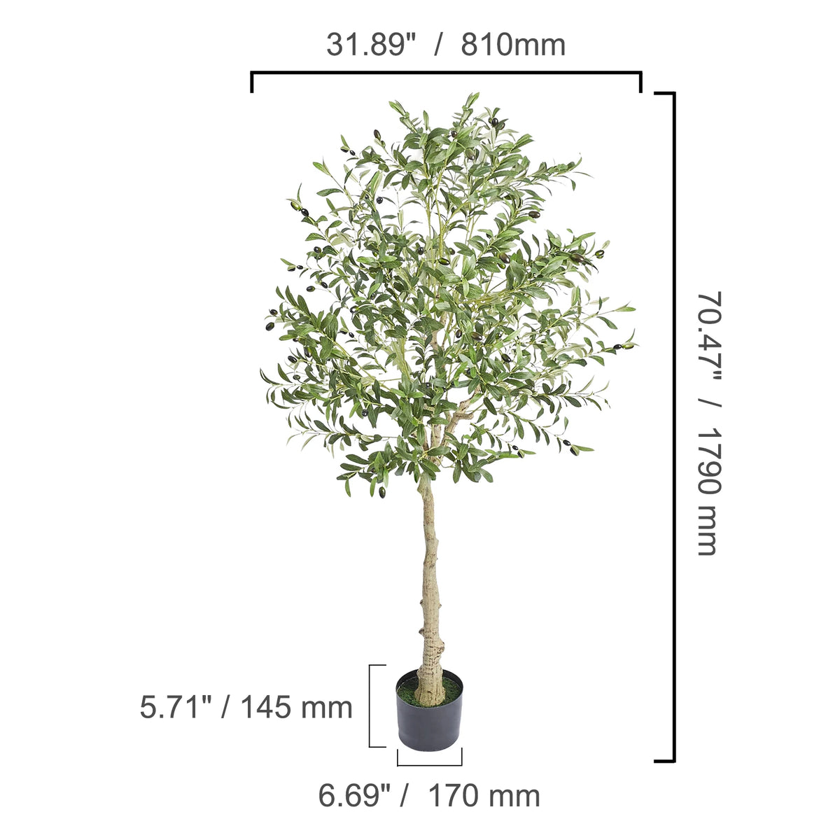 SucceBuy Artificial Olive Tree Secure PE Material Low Maintenance