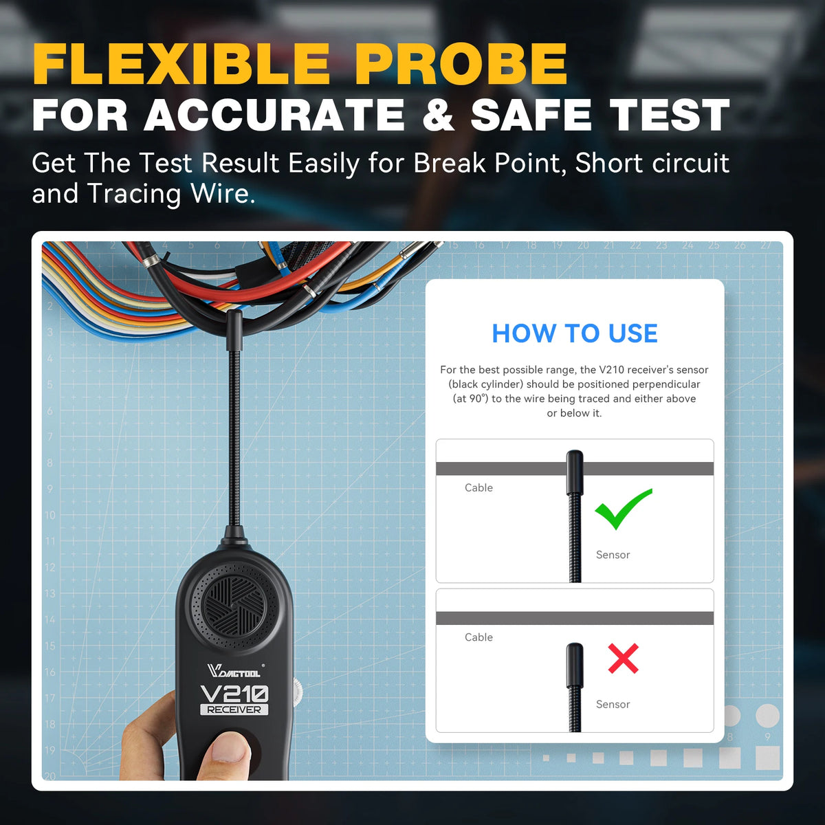 VDIAGTOOL Automotive Circuit Fault Finder Wire Tracer Tool