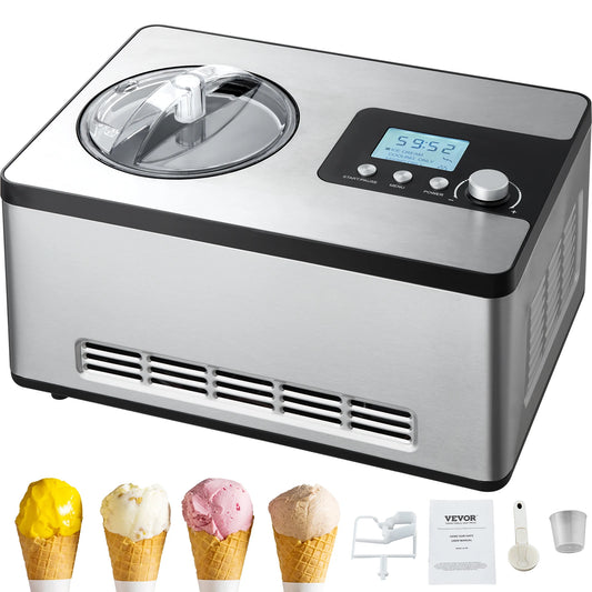 SucceBuy Automatic Ice Cream Maker Built In Compressor Yogurt Machine