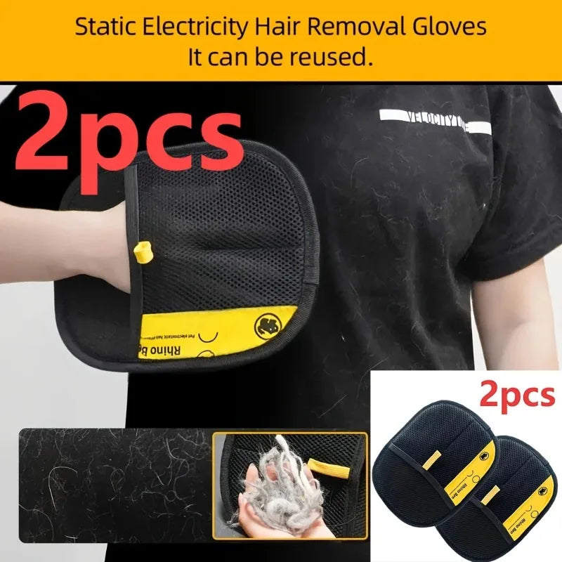 Double Sided Pet Hair Removal Grooming Gloves For Cats