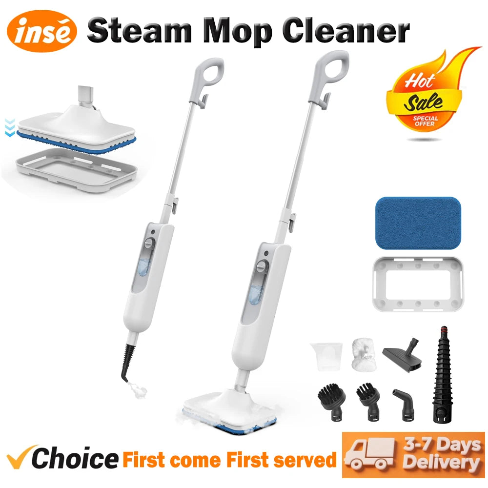 INSE 6-In-1 Detachable Floor Steam Mop For Hard Surfaces