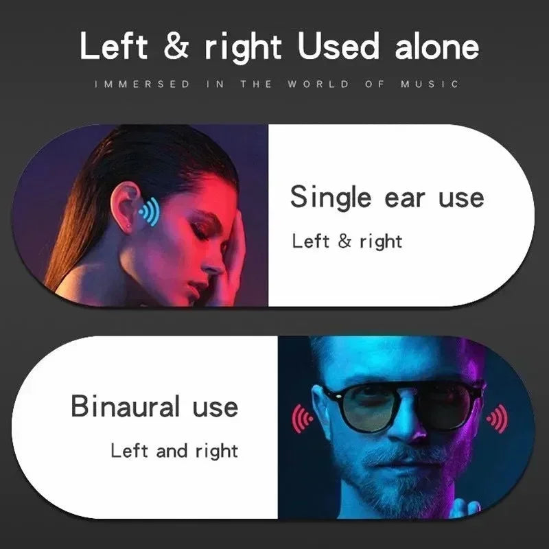 T75 Bone Conduction Wireless Bluetooth 5.3 Headphones Waterproof Sports Headset