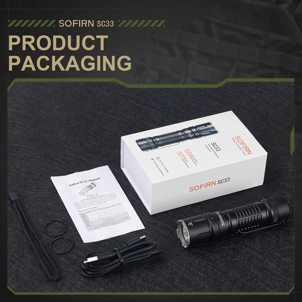 Sofirn SC33 XHP70.3 High Power Rechargeable LED Flashlight