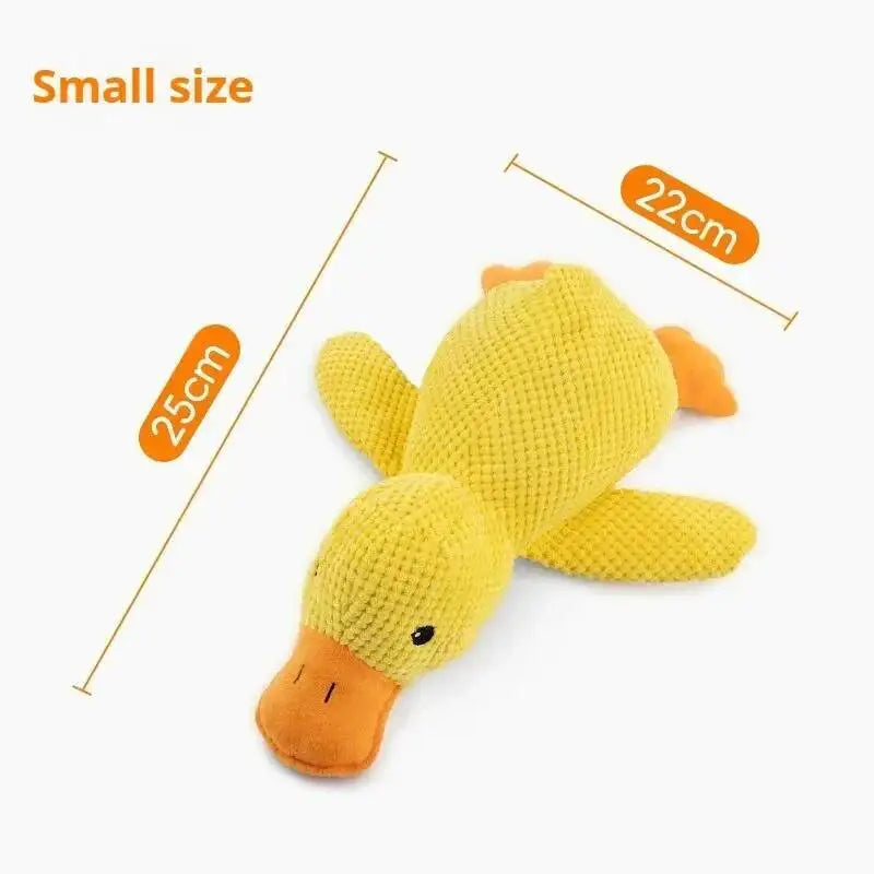 Squeaky Plush Duck Dog Chew Toy Bite Resistant Dental Cleaning