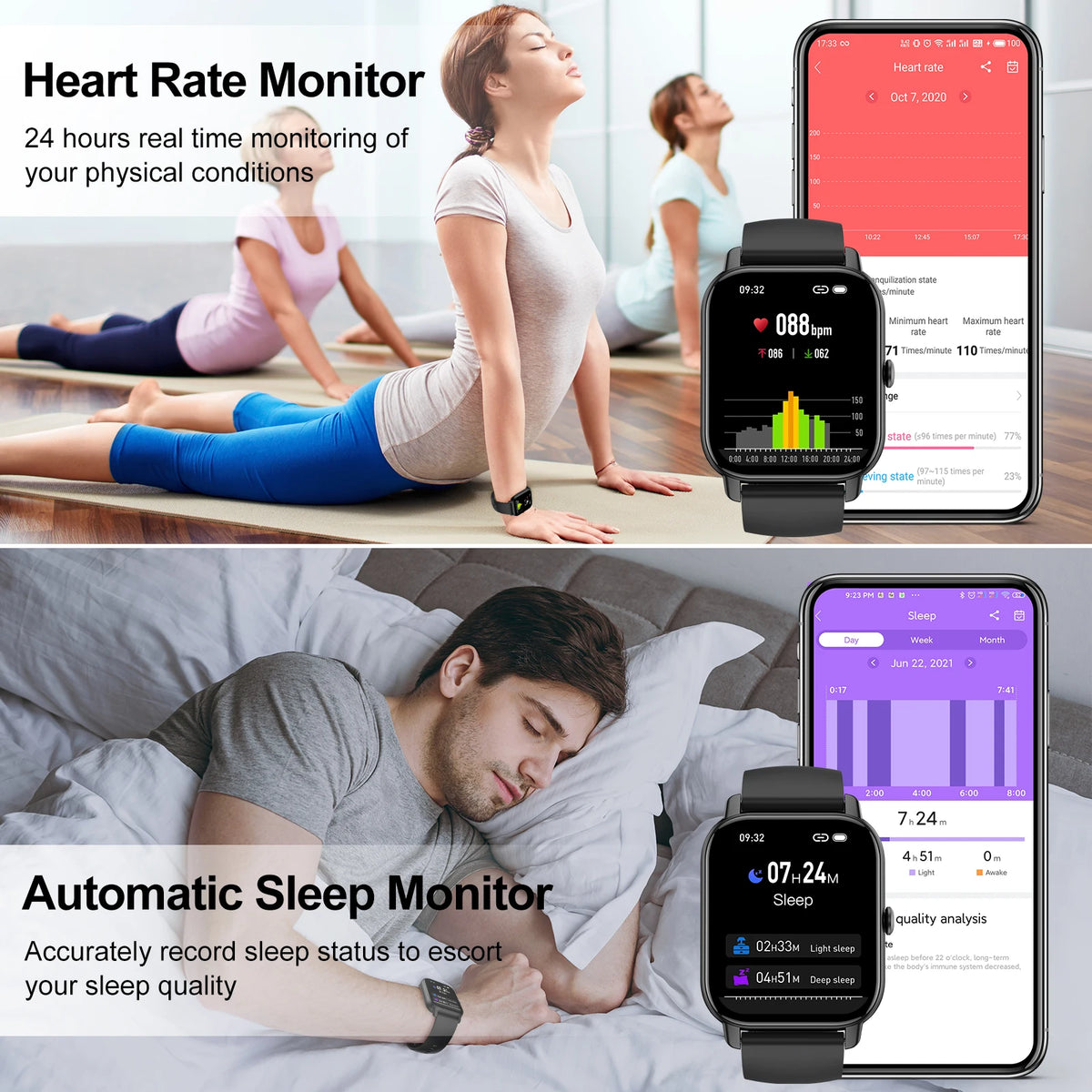 Jxrev Ultra Thin Smart Watch With 110+ Sport Modes And Ip68 Waterproof