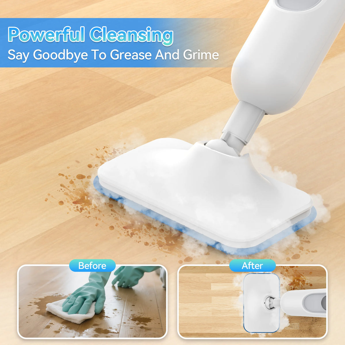 INSE 6-In-1 Detachable Floor Steam Mop For Hard Surfaces