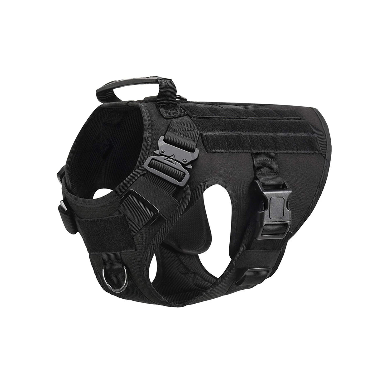 Nylon Tactical Dog Harness With Molle Pouches For Large Breeds