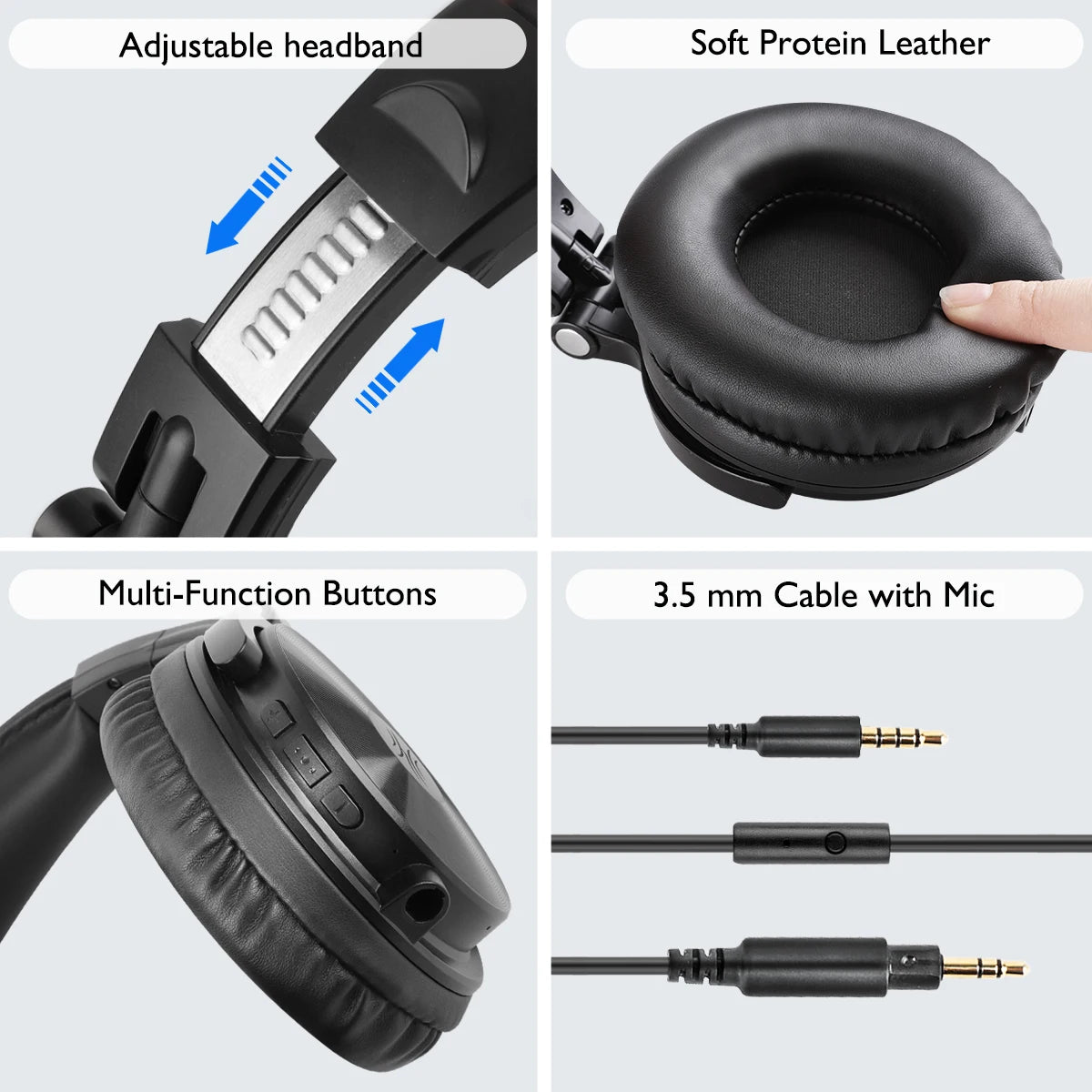 Oneodio Wireless Bluetooth Over Ear Headphones With Microphone Super Bass