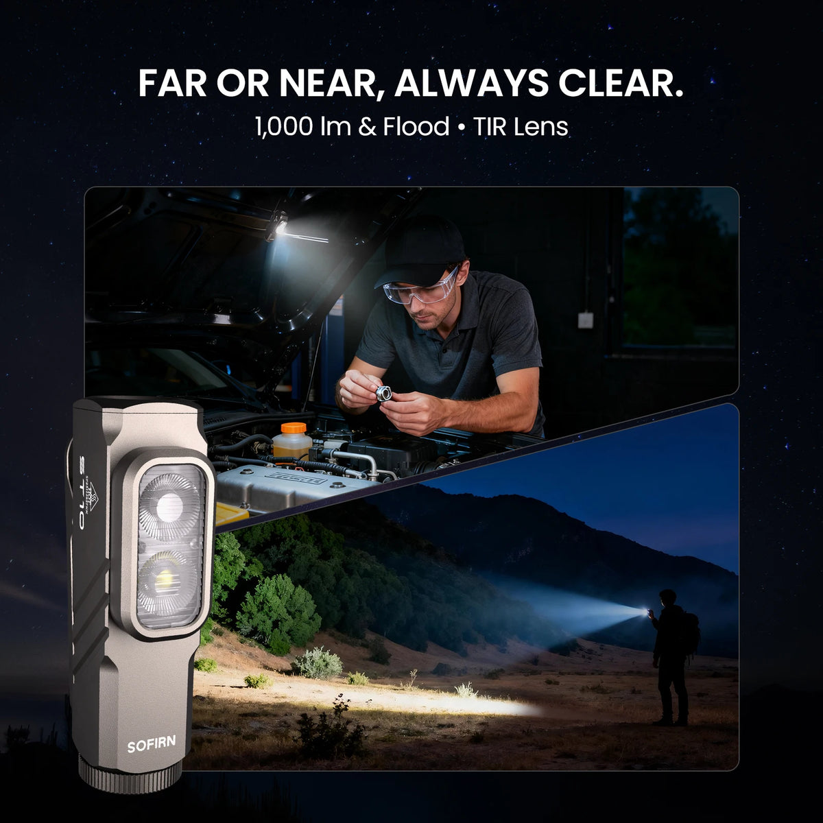 Sofirn ST10 1000LM USB Rechargeable EDC Flashlight With Magnetic Tail