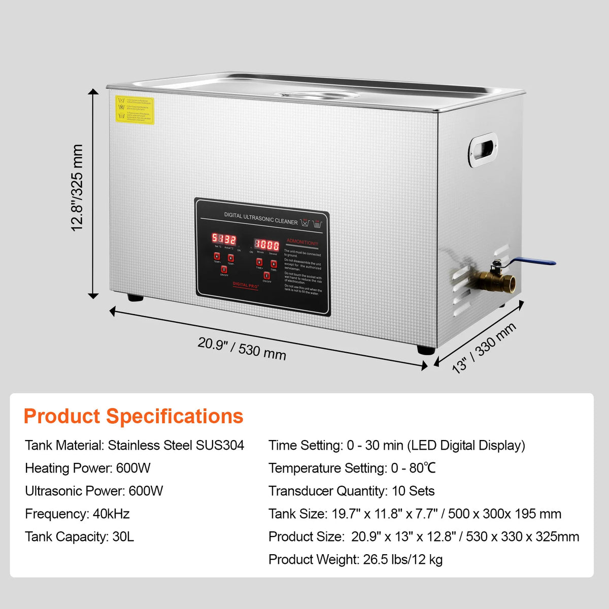 Succebuy Stainless Steel Ultrasonic Cleaner Portable Cleaning Machine For Home
