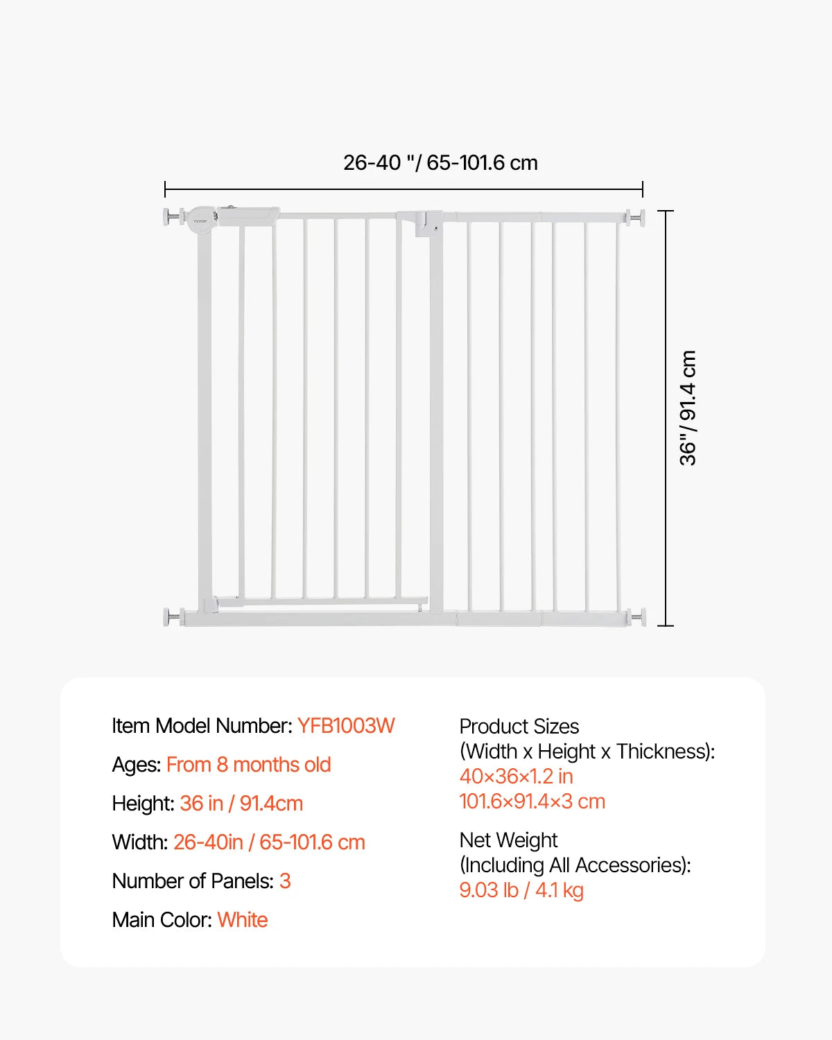 SucceBuy Easy Step Walk Thru Pressure Mount Baby And Dog Gate