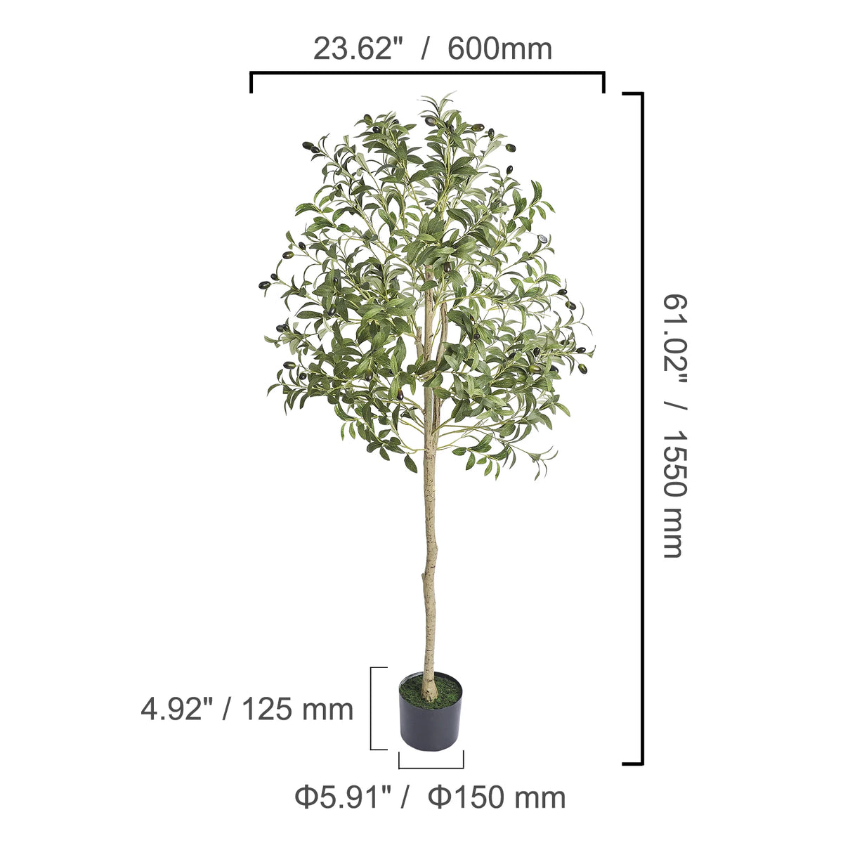 SucceBuy Artificial Olive Tree Secure PE Material Low Maintenance