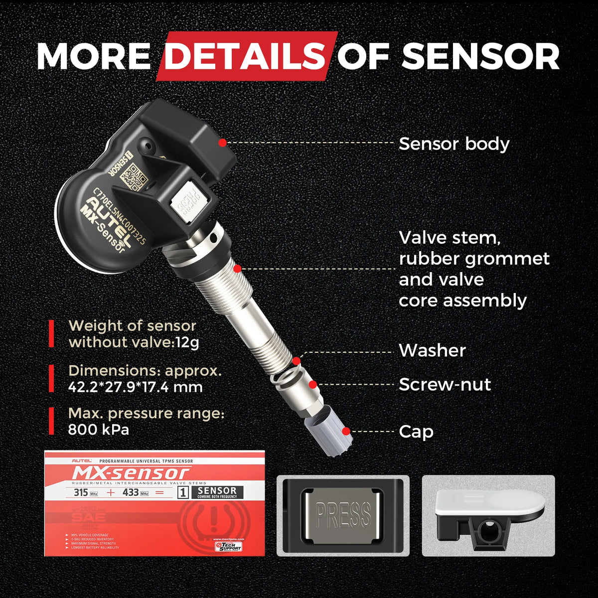 Autel Programmable TPMS Sensor For Tire Pressure Monitoring