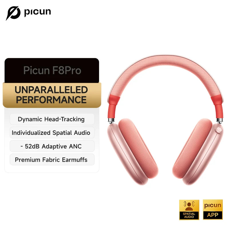 Picun F8 Pro Wireless ANC Headphones Featuring Immersive Spatial Audio