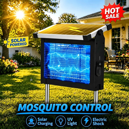Solar Bug Zapper Outdoor Waterproof 4500V Electric Mosquito Trap Garden