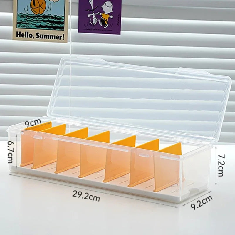 Clear Plastic Compartmentalized TCG MTG Card Organizer Box Adjustable Divider