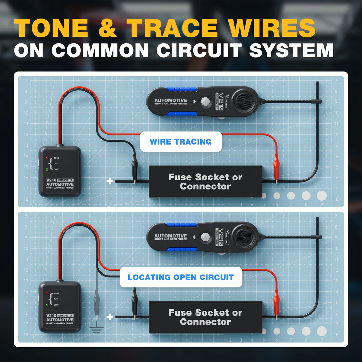 VDIAGTOOL Automotive Circuit Fault Finder Wire Tracer Tool