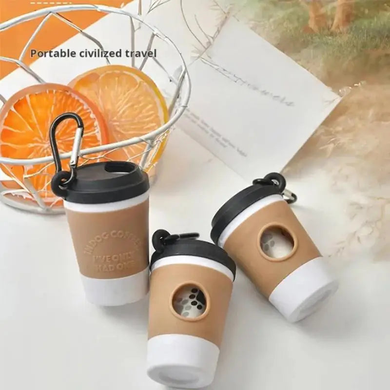 Portable Coffee Cup Style Dog Poop Trash Can Dispenser For Outdoor Walking