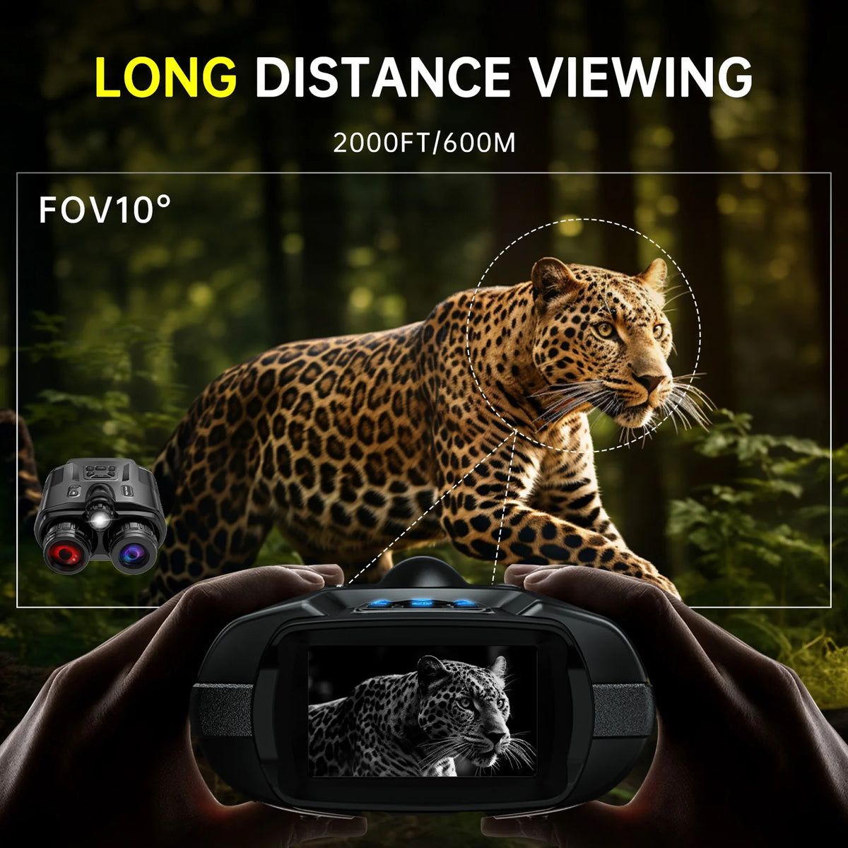 DIYIMIN Rechargeable Night Vision Binoculars With 8X Digital Zoom