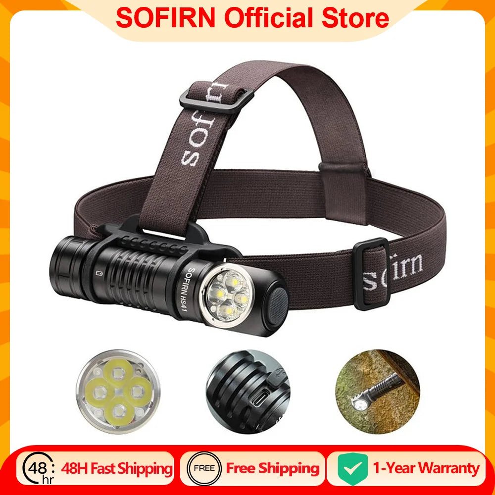Sofirn HS41 Headlamp 4000 Lumens SST20 LED Rechargeable Flashlight