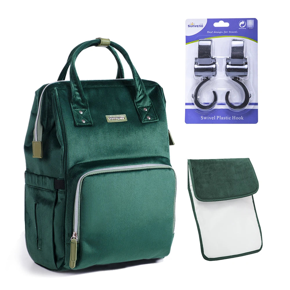 Sunveno Diaper Bag With Zipper Closure Organizer Backpack