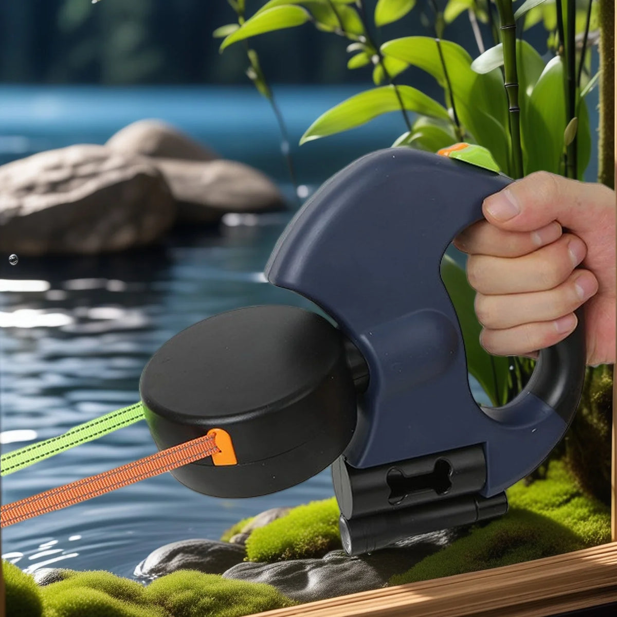 Retractable Dual Dog Leash With Led Light And Braking