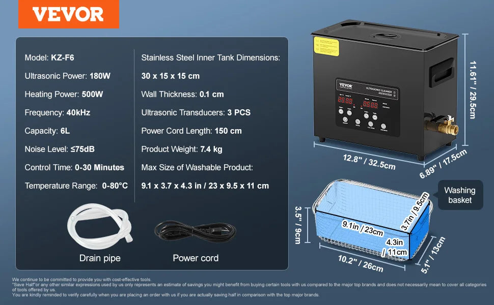 Succebuy Portable Ultrasonic Cleaner Dishwasher With Timer