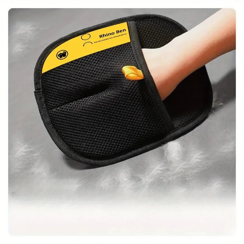 Double Sided Pet Hair Removal Grooming Gloves For Cats