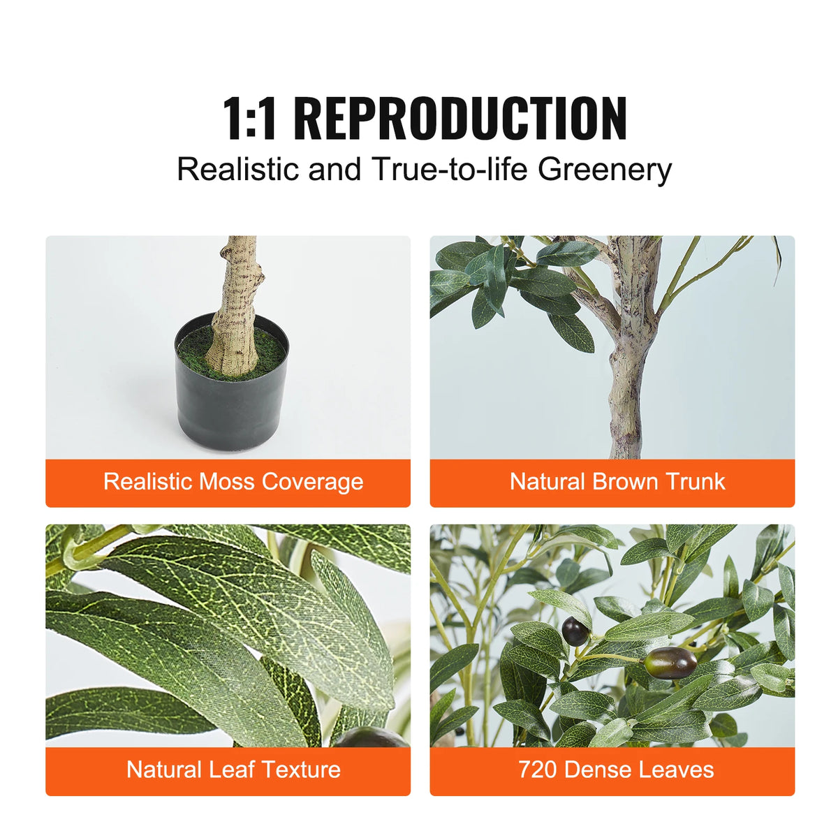 SucceBuy Artificial Olive Tree Secure PE Material Low Maintenance