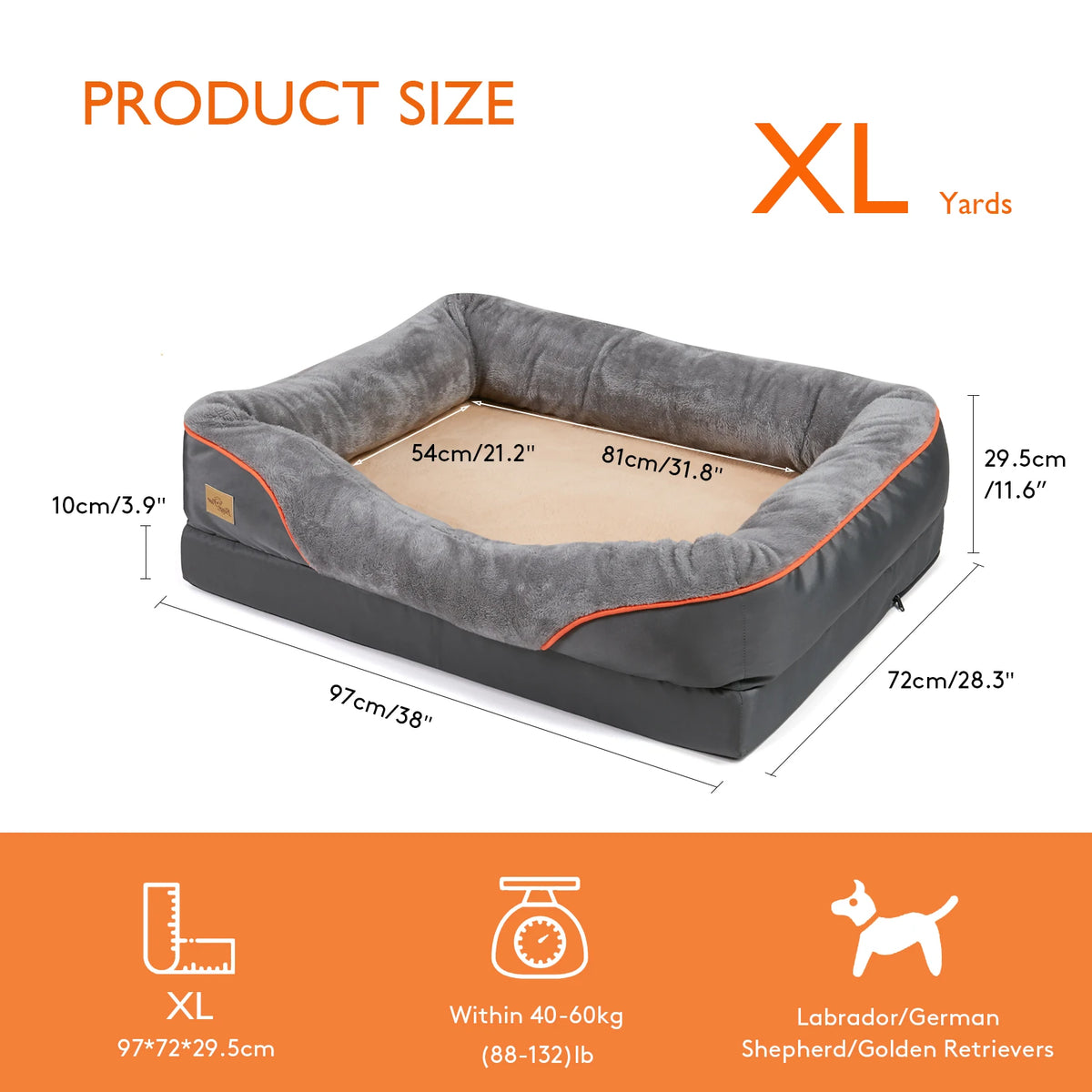 Bingopaw Anti Allergy Dog Bed Removable Washable Waterproof Fleece Cover