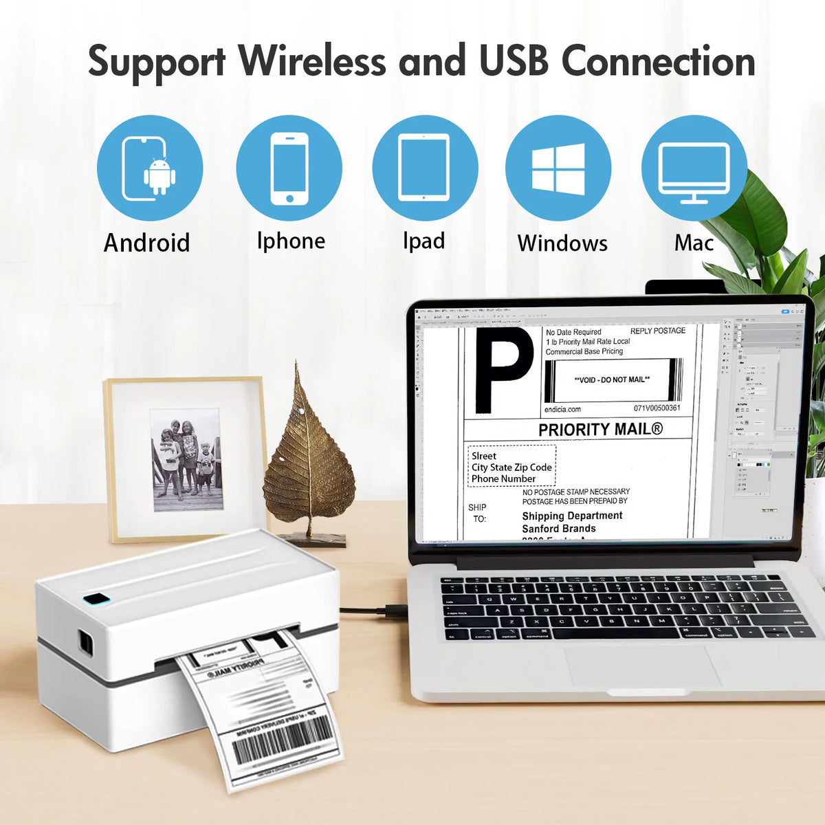 TakeYou Thermal Label Printer Portable No Ink Bluetooth High Speed