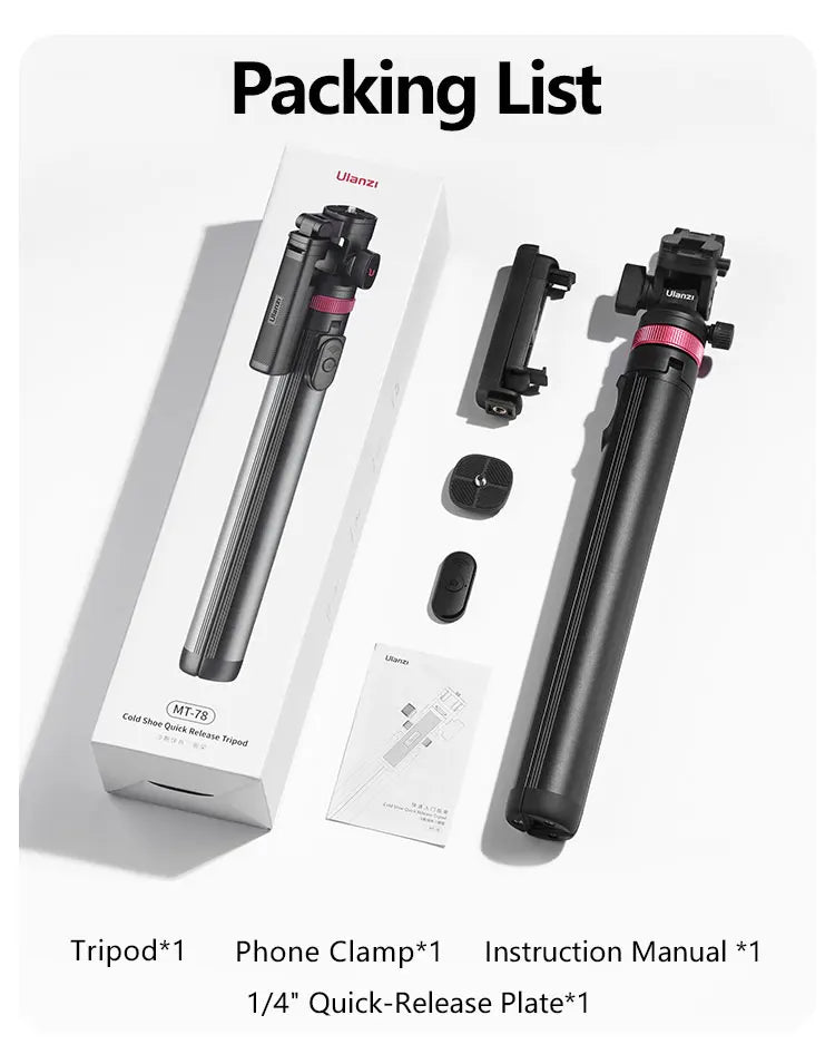 Ulanzi MT78 Tripod With Phone Holder And Cold Shoe Mount