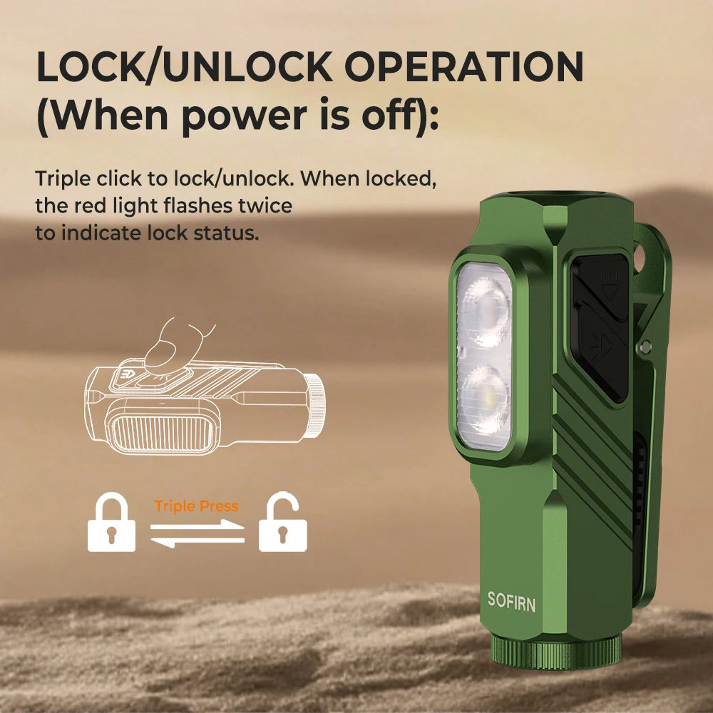 Sofirn ST10 1000LM USB Rechargeable EDC Flashlight With Magnetic Tail