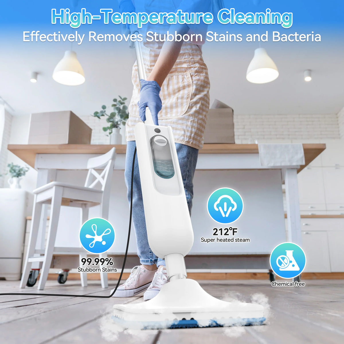 INSE 6-In-1 Detachable Floor Steam Mop For Hard Surfaces