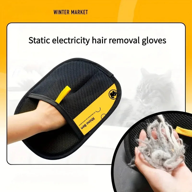 Double Sided Pet Hair Removal Grooming Gloves For Cats