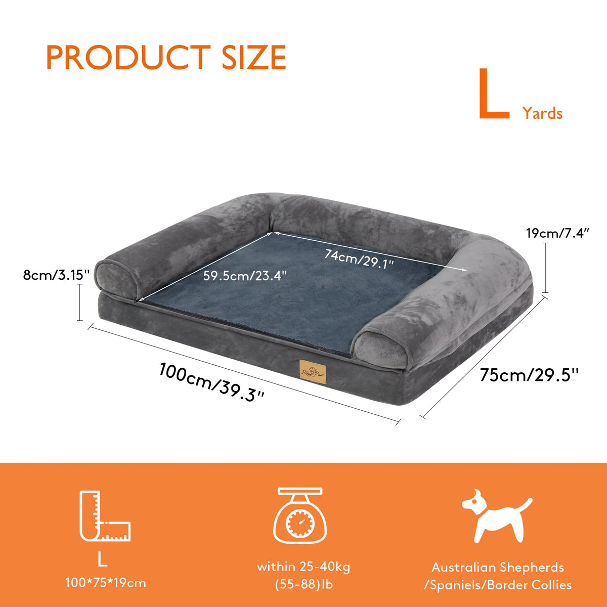 Bingopaw Soft Orthopedic Dog Bed Mattress With Removable Washable Cover