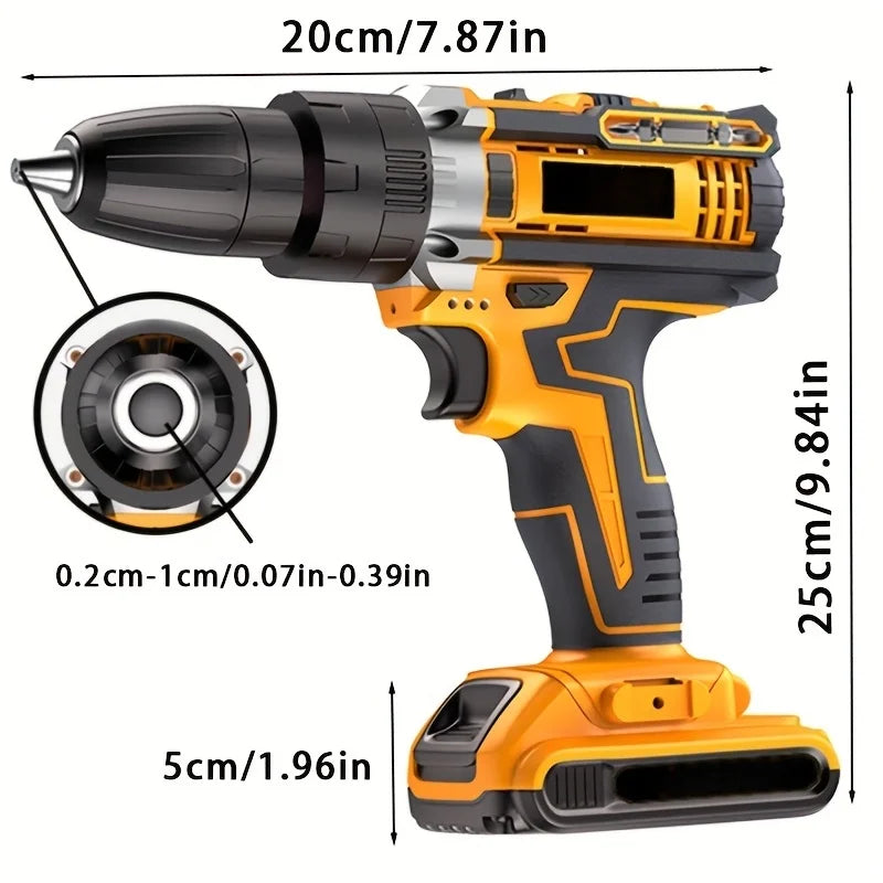 21v Cordless Drill Driver Kit With Led Light