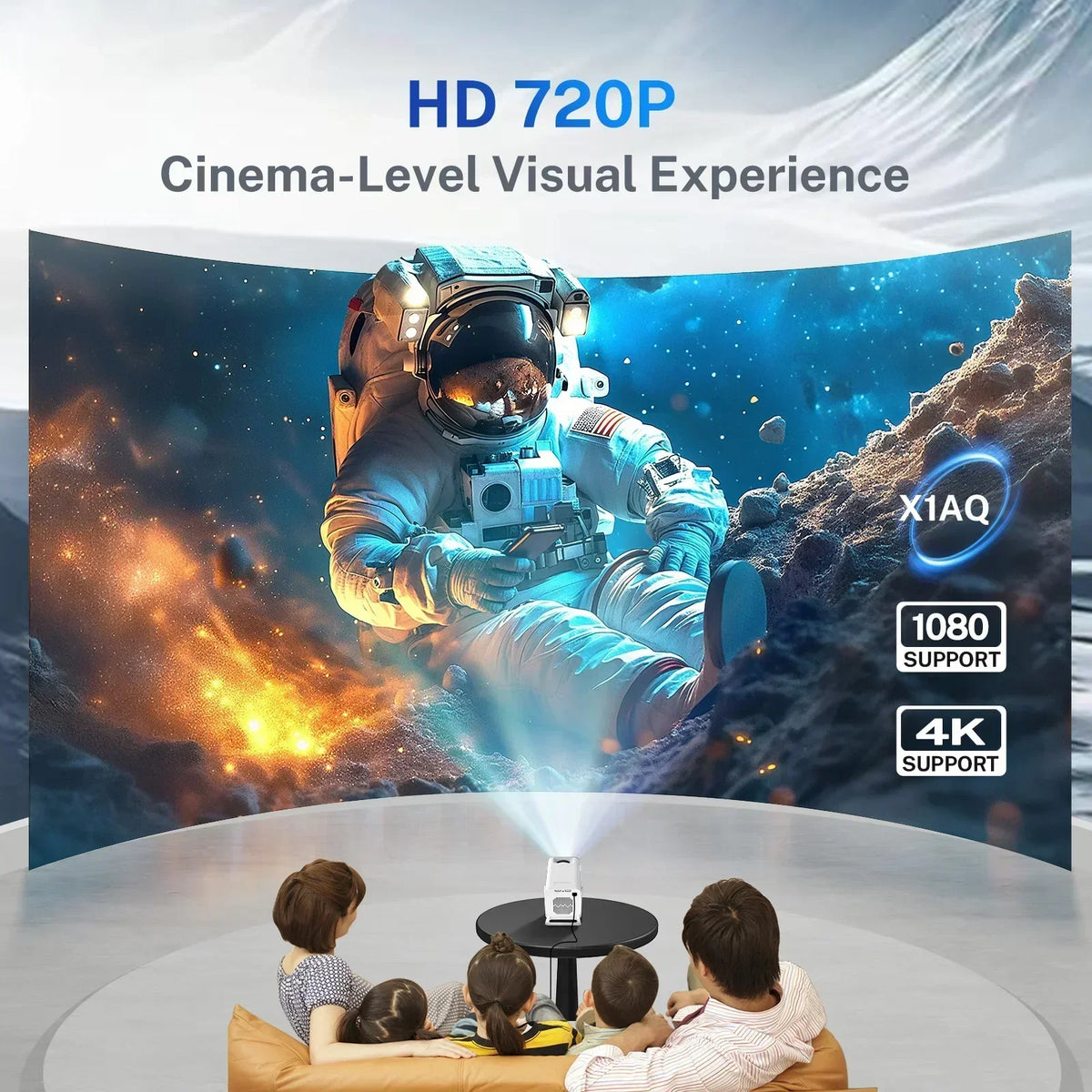 LynCast Smart Mini Projector Native 1080P With Auto Keystone