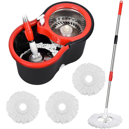 360 Spin Mop Bucket With Wring System And Microfiber Heads