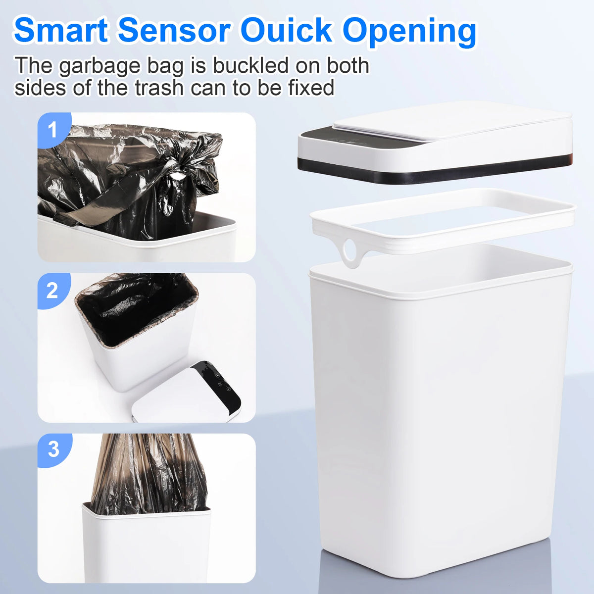 Automatic Touchless Motion Sensor Trash Cans Bathroom Bedroom Office