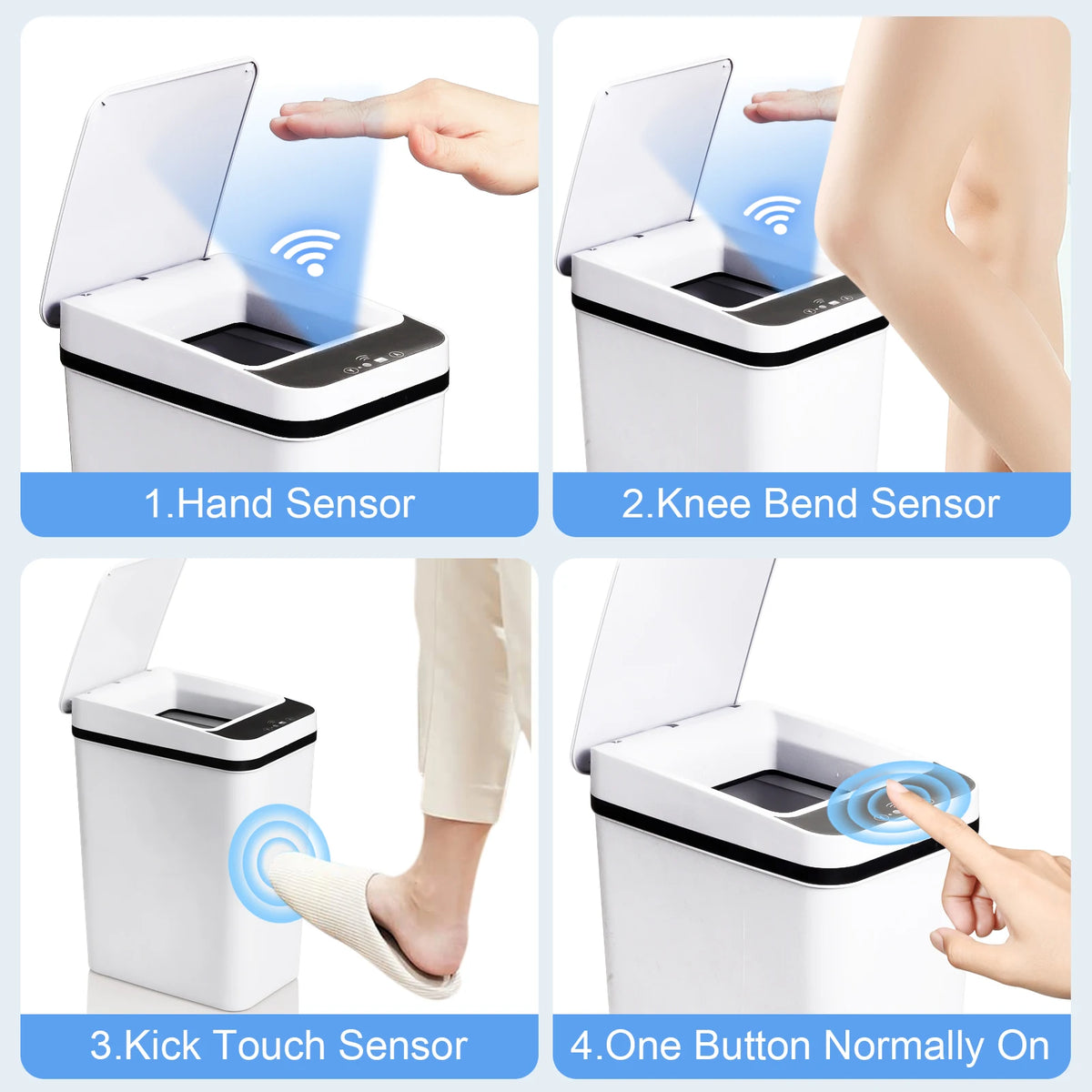 Automatic Touchless Motion Sensor Trash Cans Bathroom Bedroom Office