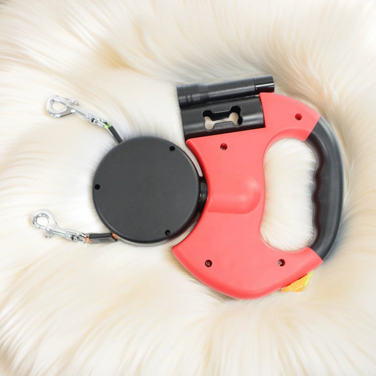 Retractable Dual Dog Leash With Led Light And Braking